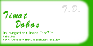 timot dobos business card